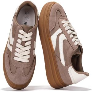 imageProject Cloud Platform Sneakers for Women Footwear  Memory Foam Insole Womens Shoes Lightweight and NonSlip Sole Lace Up Fashion Sneakers DodgeTaupe Multi