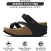 imageProject Cloud 100 Genuine Leather Platform Sandals Women  Memory Foam Womens Sandals ampamp Slippers Beach Essentials  Wedge for Women with Straps MojitoBlack