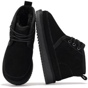 imageProject Cloud Genuine Leather Kids Boots  Lightweight FurLined Ankle Boots for Girls ampamp Boys with Memory Foam Insole  NonSlip Winter Kids Shoes NevadaBlack Suede