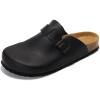imageProject Cloud Mens Clogs  Full Grain Genuine Leather Memory Foam Clogs for Men Arch Support Cork Footbed  Non Slip Platform Mules BrooklynBlack Oiled
