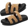 imageProject Cloud Genuine Leather Womens Sandals  Stylish ampamp Comfy Sandals for Women Footwear with Memory Foam Insole  SlipResistant Slides for Women MayvenChestnut