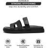imageProject Cloud Genuine Leather Womens Sandals  Stylish ampamp Comfy Sandals for Women Footwear with Memory Foam Insole  SlipResistant Slides for Women MayvenBlack
