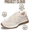 imageProject Cloud Trendy Sneakers for Women  Memory Foam and NonSlip Comfortable Casual Ladies Shoes for Womens Fashion Sneakers  Lightweight Laceup Shoes LeccoCream