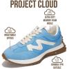 imageProject Cloud Trendy Sneakers for Women  Memory Foam and NonSlip Comfortable Casual Ladies Shoes for Womens Fashion Sneakers  Lightweight Laceup Shoes LeccoLight Blue