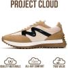 imageProject Cloud Trendy Sneakers for Women  Memory Foam and NonSlip Comfortable Casual Ladies Shoes for Womens Fashion Sneakers  Lightweight Laceup Shoes LeccoTan