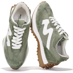 imageProject Cloud Trendy Sneakers for Women  Memory Foam and NonSlip Comfortable Casual Ladies Shoes for Womens Fashion Sneakers  Lightweight Laceup Shoes LeccoOlive