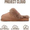 imageProject Cloud Genuine Leather Slippers for Women Footwear with Real Sheep Wool Lining Womens Clogs ampamp Mule  NonSlip IndoorOutdoor Scuff Womens Slippers with Memory Foam Insole HenkaCamel Suede