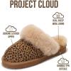 imageProject Cloud Genuine Leather Slippers for Women Footwear with Real Sheep Wool Lining Womens Clogs ampamp Mule  NonSlip IndoorOutdoor Scuff Womens Slippers with Memory Foam Insole HenkaDark Brown Leopard Suede