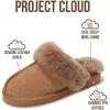imageProject Cloud Genuine Leather Slippers for Women Footwear with Real Sheep Wool Lining Womens Clogs ampamp Mule  NonSlip IndoorOutdoor Scuff Womens Slippers with Memory Foam Insole HenkaCamel Suede