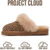 imageProject Cloud Genuine Leather Slippers for Women Footwear with Real Sheep Wool Lining Womens Clogs ampamp Mule  NonSlip IndoorOutdoor Scuff Womens Slippers with Memory Foam Insole HenkaDark Brown Leopard Suede