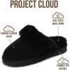 imageProject Cloud Genuine Leather Slippers for Women Footwear with Real Sheep Wool Lining Womens Clogs ampamp Mule  NonSlip IndoorOutdoor Scuff Womens Slippers with Memory Foam Insole HenkaBlack