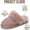 imageProject Cloud Genuine Leather Slippers for Women Footwear with Real Sheep Wool Lining Womens Clogs ampamp Mule  NonSlip IndoorOutdoor Scuff Womens Slippers with Memory Foam Insole HenkaDusty Pink Suede