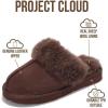 imageProject Cloud Genuine Leather Slippers for Women Footwear with Real Sheep Wool Lining Womens Clogs ampamp Mule  NonSlip IndoorOutdoor Scuff Womens Slippers with Memory Foam Insole HenkaChocolate Brown