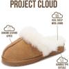 imageProject Cloud Genuine Leather Slippers for Women Footwear with Real Sheep Wool Lining Womens Clogs ampamp Mule  NonSlip IndoorOutdoor Scuff Womens Slippers with Memory Foam Insole HenkaChestnut