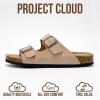 imageProject Cloud Genuine Leather Flat Sandals Women 2025 Beach Essentials Womens Sandals Memory Foam Vacation Essentials Slides for Women Footwear VenitaSand