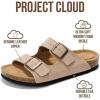 imageProject Cloud Genuine Leather Flat Sandals Women 2025 Beach Essentials Womens Sandals Memory Foam Vacation Essentials Slides for Women Footwear VenitaSand