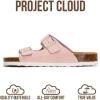 imageProject Cloud Genuine Leather Flat Sandals Women 2025 Beach Essentials Womens Sandals Memory Foam Vacation Essentials Slides for Women Footwear VenitaMauve
