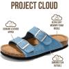imageProject Cloud Genuine Leather Flat Sandals Women 2025 Beach Essentials Womens Sandals Memory Foam Vacation Essentials Slides for Women Footwear VenitaDenim