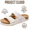 imageProject Cloud Genuine Leather Flat Sandals Women 2025 Beach Essentials Womens Sandals Memory Foam Vacation Essentials Slides for Women Footwear VenitaCream
