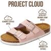 imageProject Cloud Genuine Leather Flat Sandals Women 2025 Beach Essentials Womens Sandals Memory Foam Vacation Essentials Slides for Women Footwear VenitaMauve
