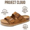 imageProject Cloud Genuine Leather Flat Sandals Women 2025 Beach Essentials Womens Sandals Memory Foam Vacation Essentials Slides for Women Footwear VenitaCamel