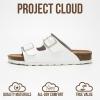 imageProject Cloud Genuine Leather Flat Sandals Women 2025 Beach Essentials Womens Sandals Memory Foam Vacation Essentials Slides for Women Footwear VenitaWhite