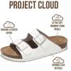 imageProject Cloud Genuine Leather Flat Sandals Women 2025 Beach Essentials Womens Sandals Memory Foam Vacation Essentials Slides for Women Footwear VenitaWhite