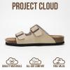 imageProject Cloud Genuine Leather Flat Sandals Women 2025 Beach Essentials Womens Sandals Memory Foam Vacation Essentials Slides for Women Footwear VenitaBeige