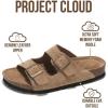 imageProject Cloud Genuine Leather Flat Sandals Women 2025 Beach Essentials Womens Sandals Memory Foam Vacation Essentials Slides for Women Footwear VenitaChestnut