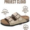 imageProject Cloud Genuine Leather Flat Sandals Women 2025 Beach Essentials Womens Sandals Memory Foam Vacation Essentials Slides for Women Footwear VenitaBeige