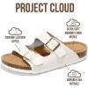 imageProject Cloud Genuine Leather Flat Sandals Women 2025 Beach Essentials Womens Sandals Memory Foam Vacation Essentials Slides for Women Footwear VenitaIvory