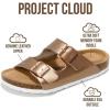 imageProject Cloud Genuine Leather Flat Sandals Women 2025 Beach Essentials Womens Sandals Memory Foam Vacation Essentials Slides for Women Footwear VenitaBronze
