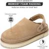 imageProject Cloud Genuine Suede Clogs for Women  Memory Foam Womens Clogs ampamp Mules with Adjustable Straps  Lightweight Platform Shoes NonSlip Slides GoldstarSand Suede