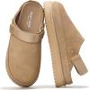 imageProject Cloud Genuine Suede Clogs for Women  Memory Foam Womens Clogs ampamp Mules with Adjustable Straps  Lightweight Platform Shoes NonSlip Slides GoldstarSand