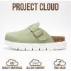 imageProject Cloud Genuine Leather Platform Clogs for Women Footwear  Memory Foam Arch Support Cork Footbed Casual Shoes ampamp Mules for Women 2025 Benton ChunkySage