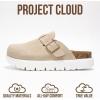 imageProject Cloud Genuine Leather Platform Clogs for Women Footwear  Memory Foam Arch Support Cork Footbed Casual Shoes ampamp Mules for Women 2025 Benton ChunkyBeige
