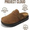 imageProject Cloud Genuine Leather Platform Clogs for Women Footwear  Memory Foam Arch Support Cork Footbed Casual Shoes ampamp Mules for Women 2025 Benton ChunkyCacao Suede