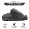 imageProject Cloud House Slippers for Women  Genuine Leather ampamp Natural Fur Lining Fluffy Slippers  Memory Foam Womens Shoes HedyGrey