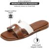 imageProject Cloud Genuine Leather Summer Sandals for Women 2025  Fashion Flat Womens Sandals with Memory Foam Insole Slides Sandals Women Footwear  Mules Womens Sandals JannelBrown White