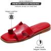 imageProject Cloud Genuine Leather Summer Sandals for Women 2025  Fashion Flat Womens Sandals with Memory Foam Insole Slides Sandals Women Footwear  Mules Womens Sandals JannelRed