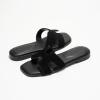 imageProject Cloud Genuine Leather Summer Sandals for Women 2025  Fashion Flat Womens Sandals with Memory Foam Insole Slides Sandals Women Footwear  Mules Womens Sandals JannelBlack Suede