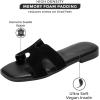imageProject Cloud Genuine Leather Summer Sandals for Women 2025  Fashion Flat Womens Sandals with Memory Foam Insole Slides Sandals Women Footwear  Mules Womens Sandals JannelBlack Suede