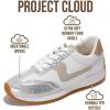 imageProject Cloud Sneakers for Women  Lightweight LaceUp Shoes for Women with Memory Foam Insoles  Trendy Womens Shoes  NonSlip Comfortable Womens Sneakers MadisonSilver