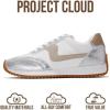 imageProject Cloud Sneakers for Women  Lightweight LaceUp Shoes for Women with Memory Foam Insoles  Trendy Womens Shoes  NonSlip Comfortable Womens Sneakers MadisonSilver