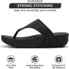 imageProject Cloud Womens Thong Comfortable Memory Foam Platform Sandals ampamp Flip flops Non Slip Footwear Leather Sandals for Women 2025 ArleeBlack