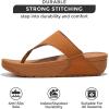imageProject Cloud Womens Thong Comfortable Memory Foam Platform Sandals ampamp Flip flops Non Slip Footwear Leather Sandals for Women 2025 ArleeBrown
