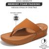 imageProject Cloud Womens Thong Comfortable Memory Foam Platform Sandals ampamp Flip flops Non Slip Footwear Leather Sandals for Women 2025 ArleeBrown