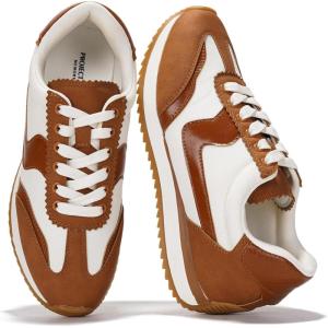 imageProject Cloud Sneakers for Women  Lightweight LaceUp Shoes for Women with Memory Foam Insoles  Trendy Womens Shoes  NonSlip Comfortable Womens Sneakers MadisonTan