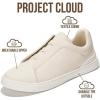 imageProject Cloud Men Sneakers  Memory Foam Insole Mens Shoes  Lightweight ampamp Non Slip Casual Shoes for Men  Everyday Slip On Mens Sneakers HudsonOffwhite Pu