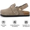 imageProject Cloud Clogs for Kids  Genuine Leather Kids Clogs with Cork Footbed Arch Support  NonSlip Slippers ampamp Sandals for Boys ampamp Girls FootwearTaupe With Back Strap